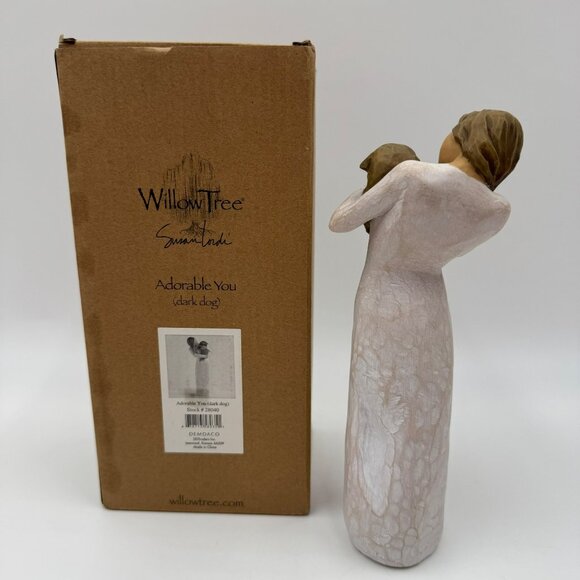 Willow Tree Adorable You, Holding Dark Color Puppy Hand Painted Resin Figure NEW - Picture 3 of 10